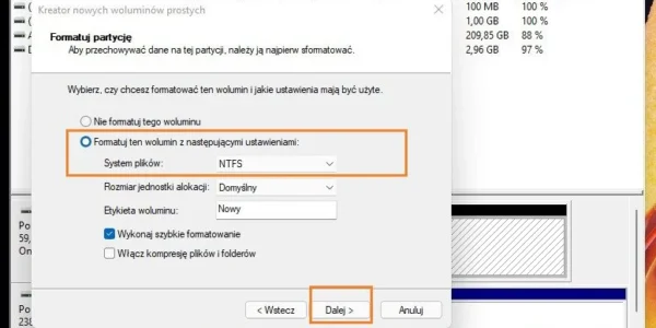 Jak utworzyć partycję na dysku w Windows