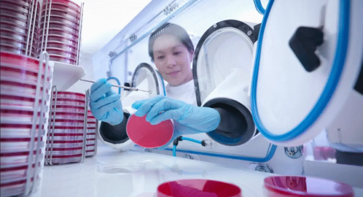 Hodowla bakterii w komorze rękawicowej