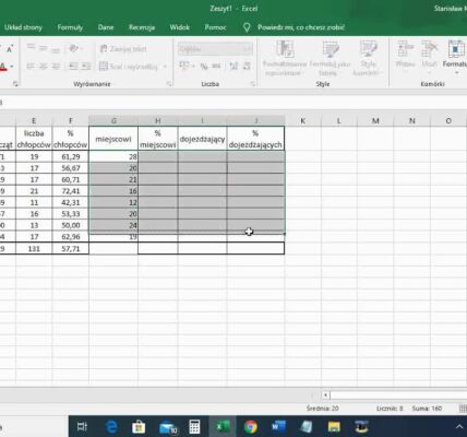 Praca z arkuszami kalkulacyjnymi – praktyczne przykłady i zadania – informatyka szkoła średnia