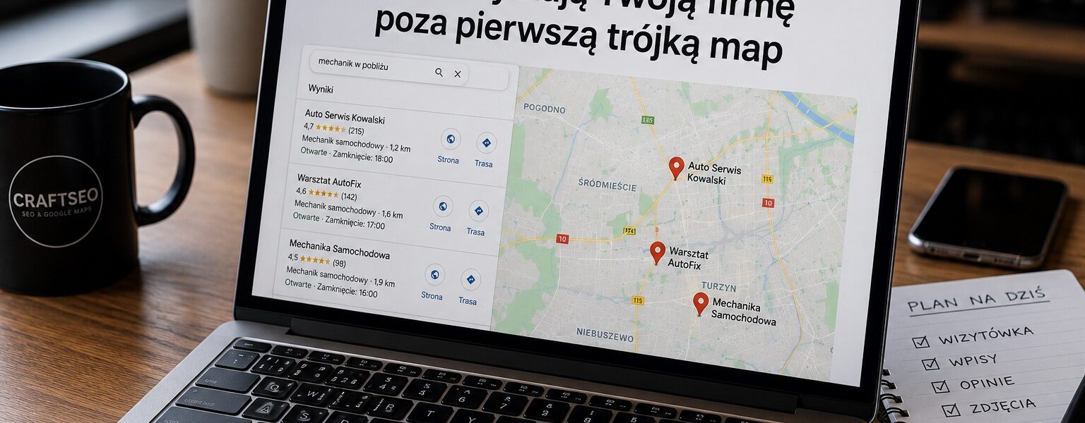 7 błędów w wizytówce Google, które trzymają Twoją firmę poza pierwszą trójką map